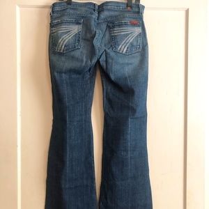 7 for all Mankind, blue with slight fade with white 7, size 30, flared